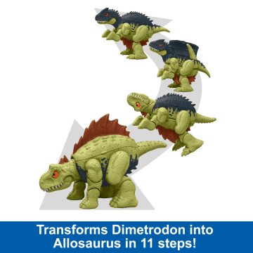 Jurassic World Dimetrodon To Allosaurus Dinosaur Transforming Toy, Double Danger - Image 2 of 6