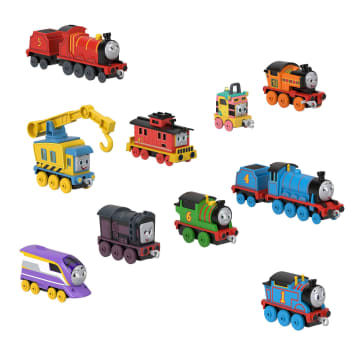 Thomas & Friends The Track Team Engine Pack, 10 Diecast Push-Along Toy Trains & Vehicles - Image 1 of 6