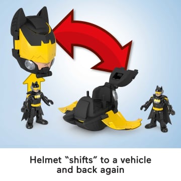 Imaginext DC Super Friends Batman & Batwing, Head Shifters, 4-Piece Figure & Vehicle Set For Kids