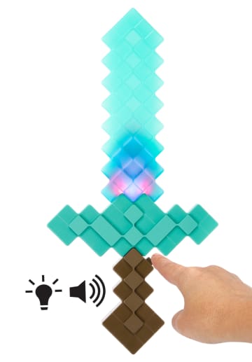 Minecraft Toys, Enchanted Diamond Sword For Role-Play, Lights & Sounds, Gift For Kids - Imagem 6 de 6