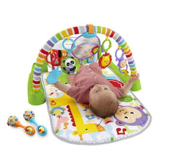 Fisher-Price Baby Gym With Kick & Play Piano Learning Toy And Newborn Rattle Maracas