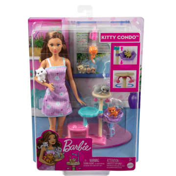 Barbie Kitty Condo Doll And Pets With Accessories, Toy For 3 Year Olds & Up