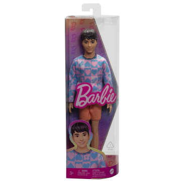 Barbie Fashionista Boneco Ken Suéter Azul e Rosa com Shorts Laranja