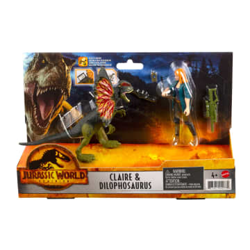 Jurassic World Dominion Human & Dino Pack Claire & Dilophosaurus, 4 Years & Up