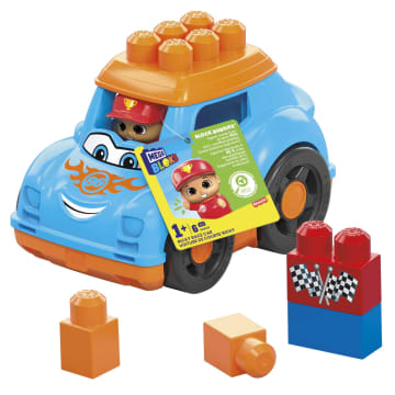 MEGA BLOKS Ricky Race Car Fisher Price Toy Blocks With 1 Figure (6 Pieces) For Toddler