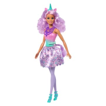 Four Fairytale Barbie Dolls With Colorful Hair, Unicorn And Fairy theme - Image 4 of 5
