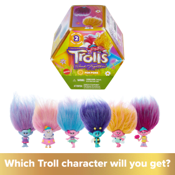 Dreamworks Trolls Band TogeTher Rainbow Pom Poms Keychains With Surprise Mini Doll, Rainbow Series 1