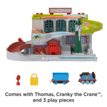 Thomas & Friends Sodor Take-Along Playset With Diecast Thomas Engine & Cranky the Crane