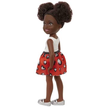 Barbie Chelsea Doll (6-Inch Brunette) Wearing Skirt With Heart Print