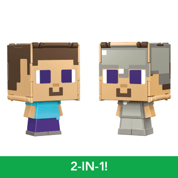 Minecraft Flippin’ Figs Figures Collection, 2-in-1 Fidget Play, 3.75-in Scale & Pixelated Design (Characters May Vary) - Imagem 3 de 6