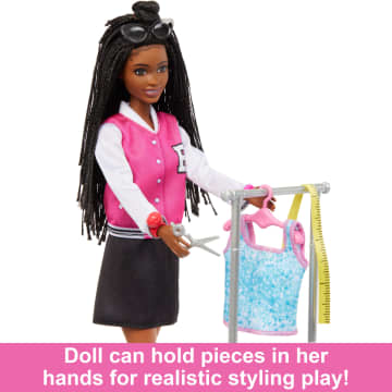 Barbie “Brooklyn” Stylist Doll & 14 Accessories Playset, Wardrobe Theme With Puppy & Clothing Rack - Image 4 of 6