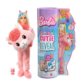 Barbie Doll Cutie Reveal Llama Plush Costume Doll With Pet, Color Change