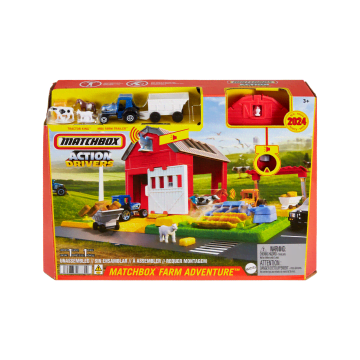 Matchbox Playset, Action Drivers Farm Adventure With 1:64 Scale Tractor & 6 Accessories