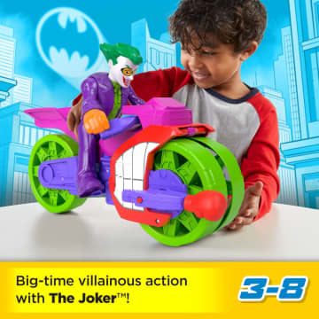 Imaginext DC Super Friends the Joker XL Figure And Laff Cycle Vehicle Set For Kids, 10-Inches - Imagen 2 de 6