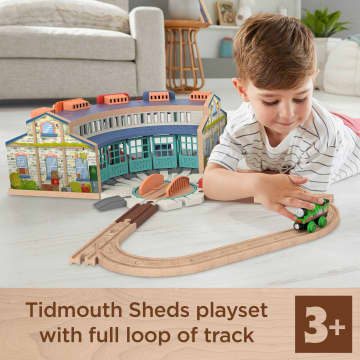 Fisher-Price Thomas & Friends Wooden Railway Tidmouth Sheds Starter Train Set