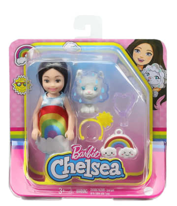 Barbie Club Chelsea Dress-Up Doll (6-Inch Brunette) In Rainbow Costume