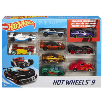 Hot Wheels Basic Car 9-Pack With Exclusive Car For Collectors & Kids
