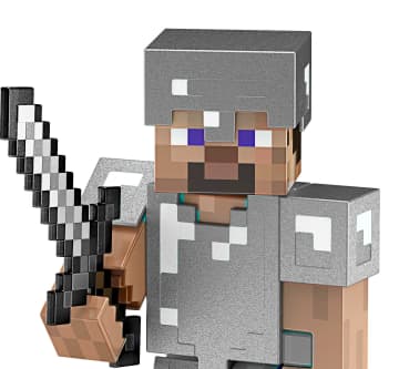 Minecraft-Diamond Level-Steve-Figurine 14 Cm, Pièce de Collection