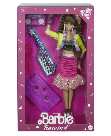Barbie Rewind 80s Edition Dolls’ Night Out Doll-Themed Doll, 11.5-in Brunette