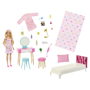 Barbie La Chambre de Barbie Coffret Poupée, Meubles et Accessoires