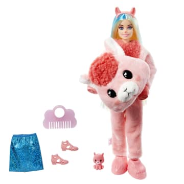 Barbie Doll Cutie Reveal Llama Plush Costume Doll With Pet, Color Change