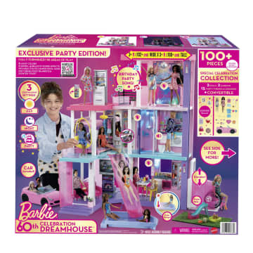 Barbie 60th Celebration Dreamhouse Playset (3.75 Ft) With 2 Dolls, Car & More