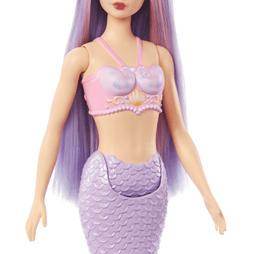 Barbie Fantasía Muñeca Sirena Cabello Lila - Imagen 3 de 6