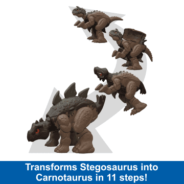 Jurassic World Stegosaurus To Carnotaurus Dinosaur Transforming Toy, Double Danger - Image 2 of 6