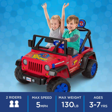 Power Wheels Spider-Man Jeep Wrangler Battery Powered 12V Ride On Vehicle