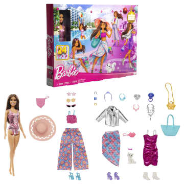 Barbie-Calendrier de L’Avent-Poupée et 24 Vêtements et Accessoires