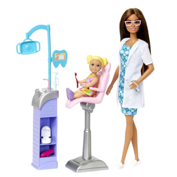 Barbie Profesiones Set de Juego Dentista Cabello Castaño - Image 1 of 6