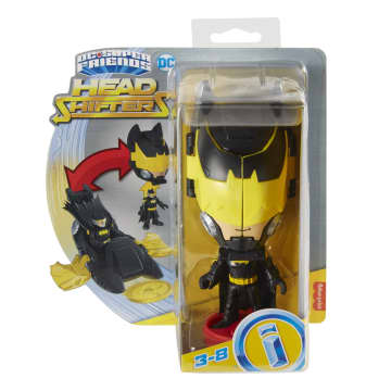 Imaginext DC Super Friends Batman & Batwing, Head Shifters, 4-Piece Figure & Vehicle Set For Kids
