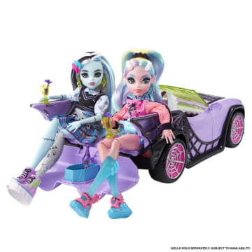 Monster High Toy Car, Ghoul Mobile With Pet And Cooler Accessories