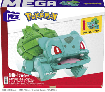 MEGA-Pokémon-Bulbizarre Géant, 1 Figurine Articulée (355 Pcs)