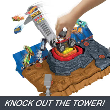 Hot Wheels Monster Trucks Arena Smashers Bone Shaker Ultimate Crush Yard With 1 Vehicle