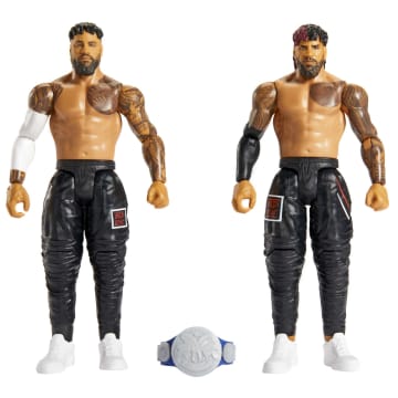 WWE Championship Showdown Jimmy Uso & Jey Uso Action Figures, 2 Pack With Championship (6-inch) - Imagem 1 de 6