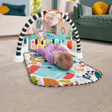 Fisher-Price  Tapis Piano Lumières et Apprentissage, Pour Bébé, Bleu