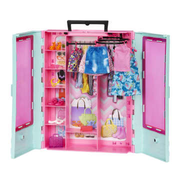 Barbie Coffret de Jeu Armoire Mode, 3 Tenues, Accessoires, 3-8 Ans