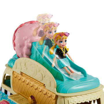 Polly Pocket Tiny Treats Ice Cream Playset, Vehicle Toy With 2 (3-Inch) Dolls And 18+ Accessories