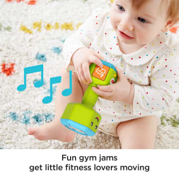 Fisher-Price Laugh & Learn Countin’ Reps Dumbbell Musical Rattle Toy For Infant & Toddler