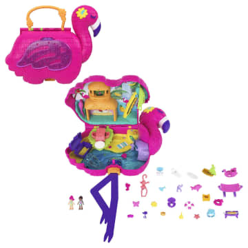 Polly Pocket Travel Toys, Backpack Playset And 2 Dolls, theme Park