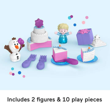 Disney Frozen Elsa & Olaf's Party Little People Toddler Playset With Figures, 12 Pieces - Image 5 of 6