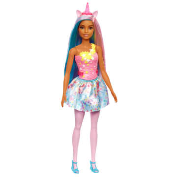 Barbie Fantasía Muñeca Unicornio Cuerno Rosa - Imagen 1 de 6