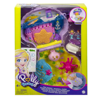 Polly Pocket Travel Toys, Purse Playset And 2 Dolls, Seashell Mermaid - Image 6 of 6