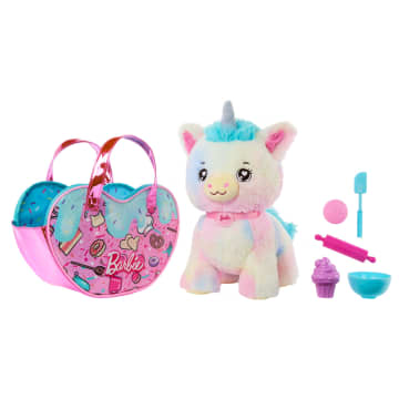 Barbie Stuffed Animals, Unicorn Toys, Plush With Purse And 5 Accessories, Chef Pet Adventure - Imagem 3 de 6