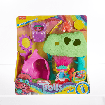 Imaginext Dreamworks Trolls Flower Fun Campsite Playset With Poppy Figure & 4 Play Pieces