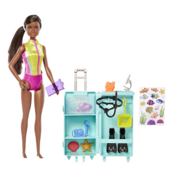 Barbie-Barbie Plongeuse-Coffret Poupée Brune et Laboratoire Mobile - Image 1 of 5