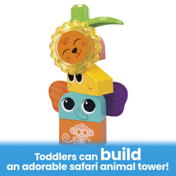MEGA BLOKS Fisher-Price Sensory Toy Blocks Rock N Rattle Safari (15 Pieces) For Toddler