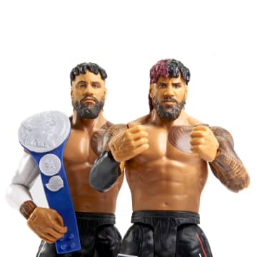 WWE Championship Showdown Jimmy Uso & Jey Uso Action Figures, 2 Pack With Championship (6-inch) - Imagem 2 de 6