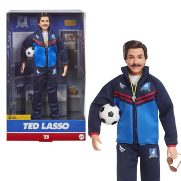 Barbie Signature Ted Lasso Collectible Doll Wearing Blue AFC Richmond Tracksuit